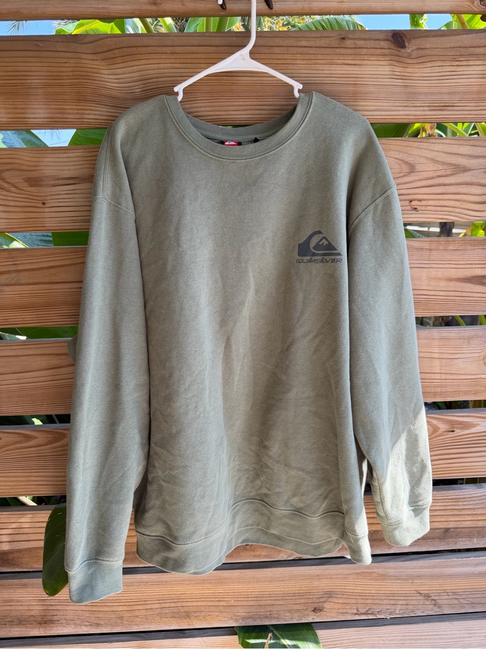 Quiksilver Olive Green Logo Crewneck Sweatshirt